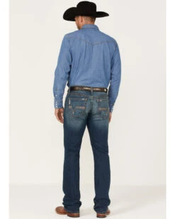 Cinch Men's Ian Dark Stonewash Performance Stretch Slim Bootcut Jeans -Western Cowboy Equipment Store 2000362785 402 P3