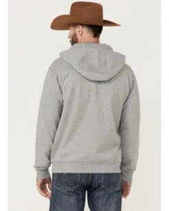 HOOey Men's Chest Stripe Light Gray Zip-Front Hooded Jacket -Western Cowboy Equipment Store 2000363526 025 P4
