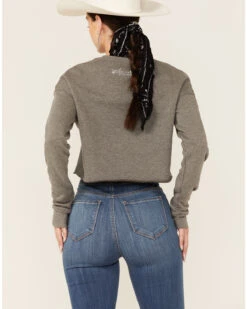 Ruby's Rubbish Women's Heather Gray Long Live King George Graphic Sweatshirt -Western Cowboy Equipment Store 2000365471 022 P3