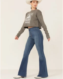 Ruby's Rubbish Women's Heather Gray Long Live King George Graphic Sweatshirt -Western Cowboy Equipment Store 2000365471 022 P4