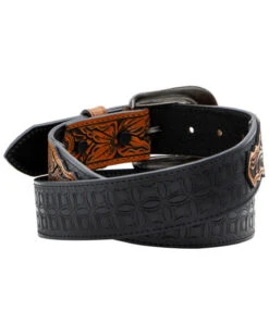 Cody James Men's Tooled With Floral Billets Western Belt -Western Cowboy Equipment Store 2000365641 908 P3