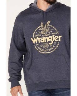 Wrangler Men's Crest Eagle Logo Graphic Hooded Sweatshirt -Western Cowboy Equipment Store 2000366039 410 P3