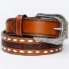 Cody James Men's Brown & Cream Lace & Floral Embossed Belt -Western Cowboy Equipment Store 2000366774 200 P1