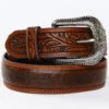 Cody James Men's Ostrich Print Tooled Belt