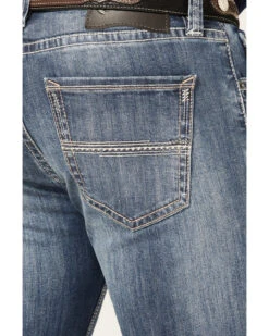 Rock & Roll Denim Men's Revolver Medium Wash Reflex Stretch Slim Straight Jeans -Western Cowboy Equipment Store 2000367645 202 P2