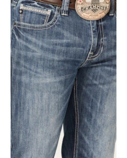 Rock & Roll Denim Men's Revolver Medium Wash Reflex Stretch Slim Straight Jeans -Western Cowboy Equipment Store 2000367645 202 P4