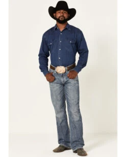 Rock & Roll Denim Men's Double Barrel Medium Wash Relaxed Bootcut Jeans -Western Cowboy Equipment Store 2000367648 203 P3