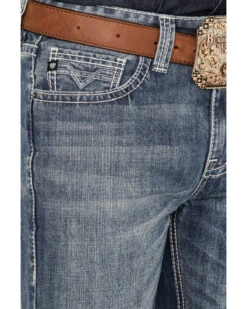 Rock & Roll Denim Men's Double Barrel Medium Wash Relaxed Straight Jeans 9 Rock & Roll Denim Men's Double Barrel Medium Wash Relaxed Straight Jeans -Western Cowboy Equipment Store 2000368870 414 P4