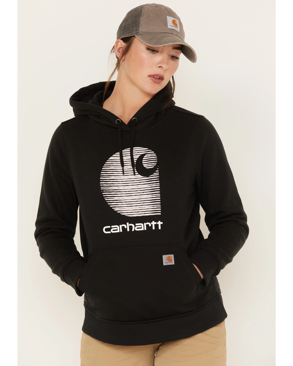 Carhartt Women's Rain Defender Relaxed Fit Midweight Logo Graphic Hoodie 3 Carhartt Women's Rain Defender Relaxed Fit Midweight Logo Graphic Hoodie