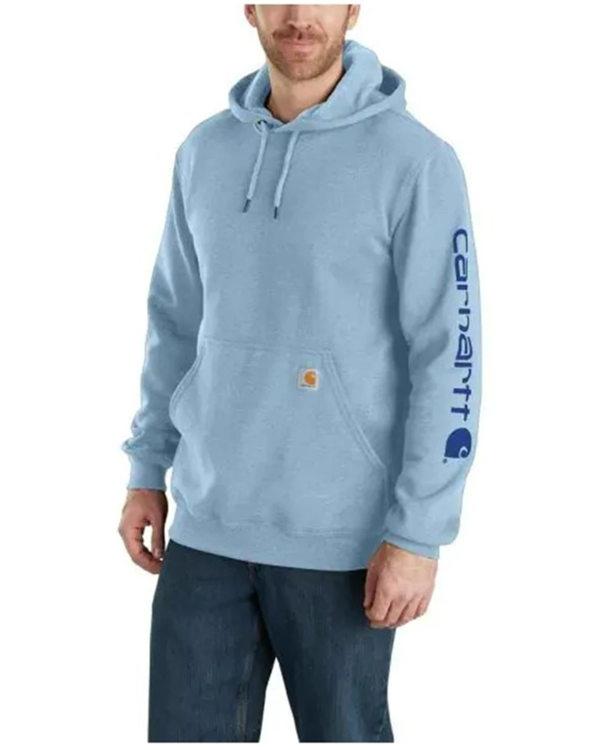Carhartt Men's Loose Fit Midweight Logo Sleeve Graphic Hooded Sweatshirt 3 Carhartt Men's Loose Fit Midweight Logo Sleeve Graphic Hooded Sweatshirt