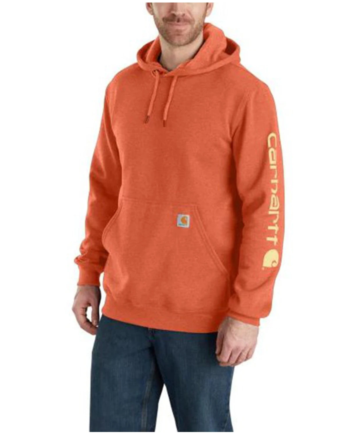 Carhartt Men's Loose Fit Midweight Logo Sleeve Graphic Hooded Sweatshirt 3 Carhartt Men's Loose Fit Midweight Logo Sleeve Graphic Hooded Sweatshirt