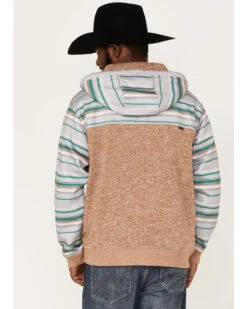 Hooey Men's Jimmy Multi-Colored Stripe 1/4 Button Hooded Pullover Sweatshirt -Western Cowboy Equipment Store 2000370561 280 P4