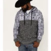 Hooey Men's Heathered Southwestern Print 1/4 Button Down Hooded Pullover -Western Cowboy Equipment Store 2000370571 020 P1