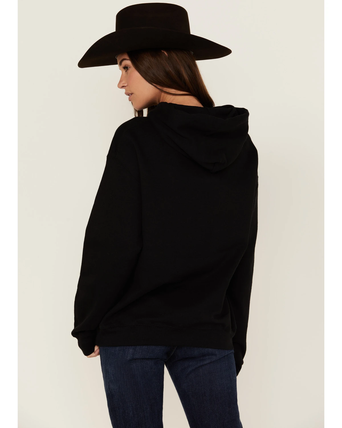 Goodie Two Sleeves Women's Don't Be All Hat & No Cowboy Black Graphic Hoodie 5 Goodie Two Sleeves Women's Don't Be All Hat & No Cowboy Black Graphic Hoodie - Image 3