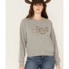 Ariat Women's R.E.A.L Varsity Logo Cropped Sweatshirt -Western Cowboy Equipment Store 2000371904 070 P1