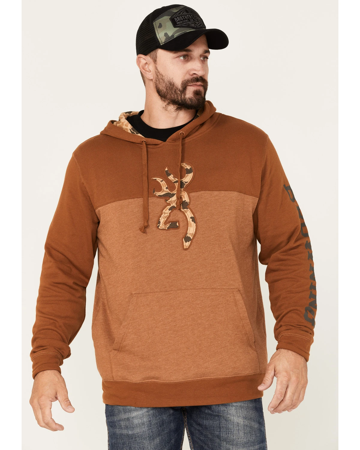 Browning Men's Camo Print Logo Peak Sweatshirt 3 Browning Men's Camo Print Logo Peak Sweatshirt