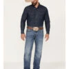 RANK 45 Men's Iron Horse Stackable Straight Dark Wash Heavy Still Stretch Denim Jeans -Western Cowboy Equipment Store 2000373305 416 P1