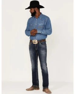 Rock & Roll Denim Men's Rifle Dark Wash Vintage Reflex Slim Stretch Skinny Jeans -Western Cowboy Equipment Store 2000375489 416 P3