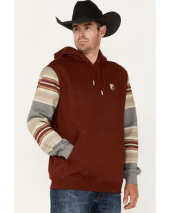 RANK 45 Men's Stripe Sleeve Logo Hooded Sweatshirt 7 RANK 45 Men's Stripe Sleeve Logo Hooded Sweatshirt -Western Cowboy Equipment Store 2000375864 644 P2