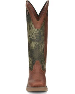 Justin Men's Rush Strike Camo Shaft Leather Pull On Snake Boots - Square Toe -Western Cowboy Equipment Store 2000378668 340 P4