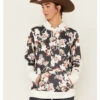 Hooey Women's Contrast Floral Print Hoodie 1 Hooey Women's Contrast Floral Print Hoodie -Western Cowboy Equipment Store 2000378785 001 P1