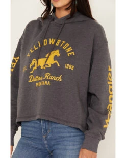Wrangler Women's Yellowstone® Cropped Hoodie 8 Wrangler Women's Yellowstone® Cropped Hoodie -Western Cowboy Equipment Store 2000379143 022 P3