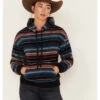 RANK 45 Women's Serape Stripe Plush Fleece Hoodie -Western Cowboy Equipment Store 2000380744 001 P1
