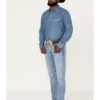 Rock 47 By Wrangler Men's Crazy Ivan Light / Medium Wash Slim Straight Stretch Denim Jeans -Western Cowboy Equipment Store 2000384277 400 P1