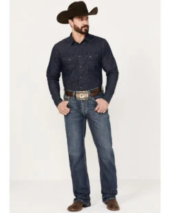 Rock & Roll Denim Men's Double Barrel Medium Vintage Wash Relaxed Bootcut Reflex Denim Jeans 8 Rock & Roll Denim Men's Double Barrel Medium Vintage Wash Relaxed Bootcut Reflex Denim Jeans -Western Cowboy Equipment Store 2000386194 414 P3