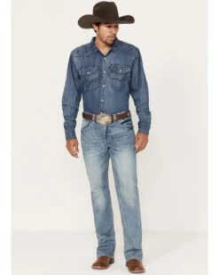 Rock & Roll Denim Men's Double Barrel Medium Vintage Wash Straight Reflex Denim Jeans -Western Cowboy Equipment Store 2000386195 414 P3