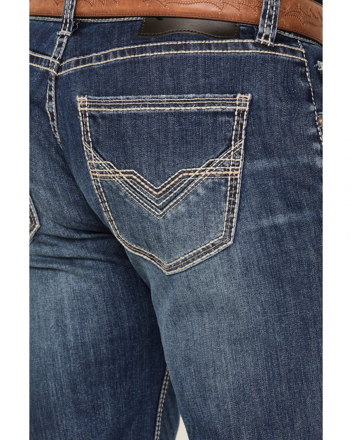 Rock & Roll Denim Men's Medium Wash Straight Reflex Denim Jeans 4 Rock & Roll Denim Men's Medium Wash Straight Reflex Denim Jeans - Image 2