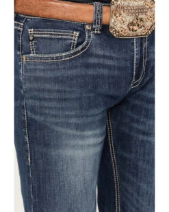 Rock & Roll Denim Men's Medium Wash Straight Reflex Denim Jeans 9 Rock & Roll Denim Men's Medium Wash Straight Reflex Denim Jeans -Western Cowboy Equipment Store 2000386196 414 P4