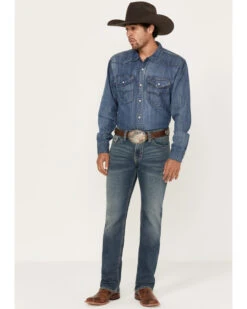 Rock & Roll Denim Men's Revolver Medium Vintage Wash Slim Straight Reflex Denim Jeans -Western Cowboy Equipment Store 2000386198 414 P3