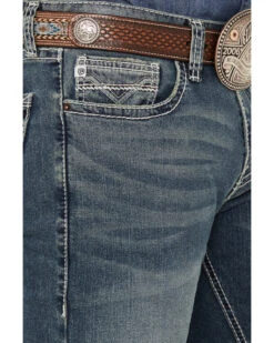 Rock & Roll Denim Men's Revolver Medium Vintage Wash Slim Straight Reflex Denim Jeans -Western Cowboy Equipment Store 2000386198 414 P4