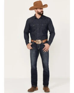 Rock & Roll Denim Men's Rifle Dark Vintage Wash Skinny Reflex Denim Jeans 8 Rock & Roll Denim Men's Rifle Dark Vintage Wash Skinny Reflex Denim Jeans -Western Cowboy Equipment Store 2000386199 416 P3