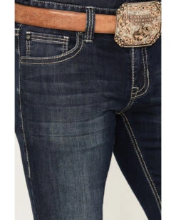 Rock & Roll Denim Men's Rifle Dark Vintage Wash Skinny Reflex Denim Jeans 9 Rock & Roll Denim Men's Rifle Dark Vintage Wash Skinny Reflex Denim Jeans -Western Cowboy Equipment Store 2000386199 416 P4