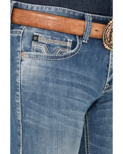 Rock & Roll Denim Men's Rifle Medium Vintage Wash Skinny Stretch ReFlex Denim Jeans -Western Cowboy Equipment Store 2000387630 414 P4