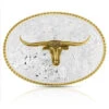 Montana Silversmiths Two-Tone Engraved Western Longhorn Belt Buckle -Western Cowboy Equipment Store 2000396068 040 P1