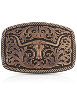 Montana Silversmiths Vintage Bronze Texas Longhorn Buckle