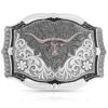 Montana Silversmiths Cracked Earth Monochrome Longhorn Buckle -Western Cowboy Equipment Store 2000396074 040 P1