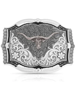 Montana Silversmiths Cracked Earth Monochrome Longhorn Buckle