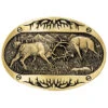 Montana Silversmiths Fighting Elk Brass Heritage Attitude Belt Buckle -Western Cowboy Equipment Store 290B72 15 P1