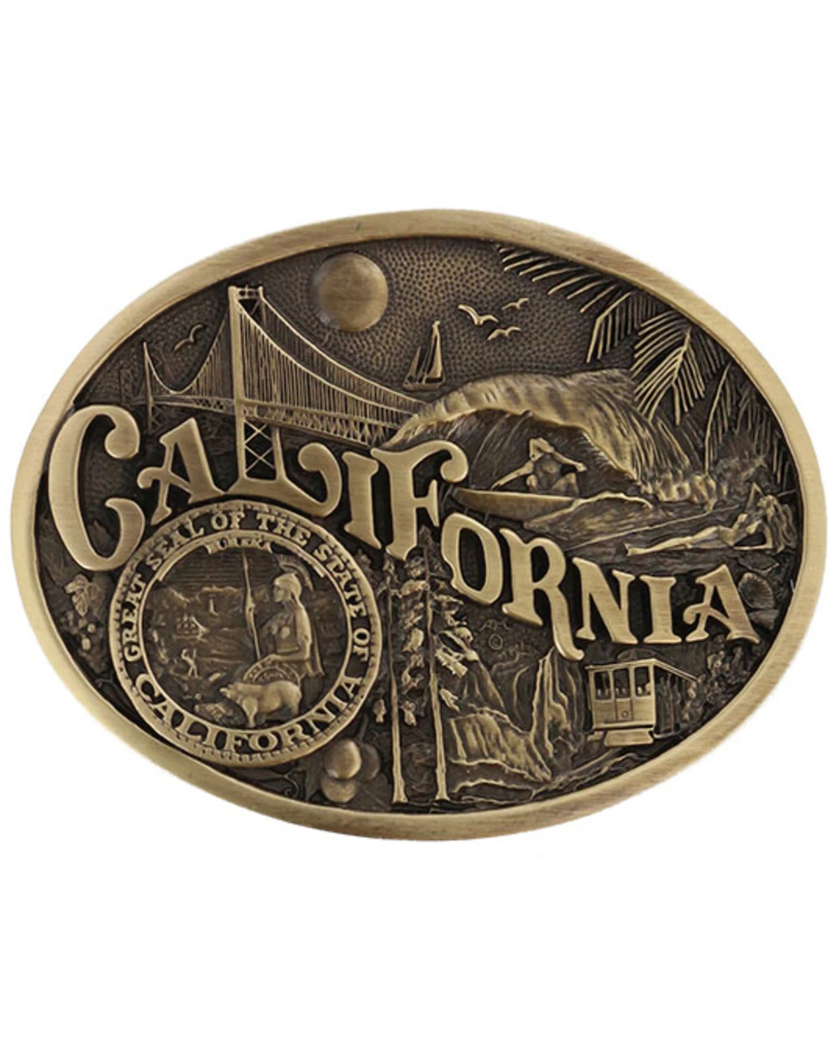Montana Silversmiths Men's California State Heritage Attitude Belt Buckle 3 Montana Silversmiths Men's California State Heritage Attitude Belt Buckle