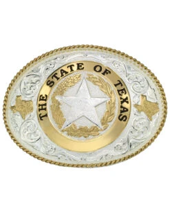 Montana Silversmiths Men's State Of Texas Star Seal Western Belt Buckle